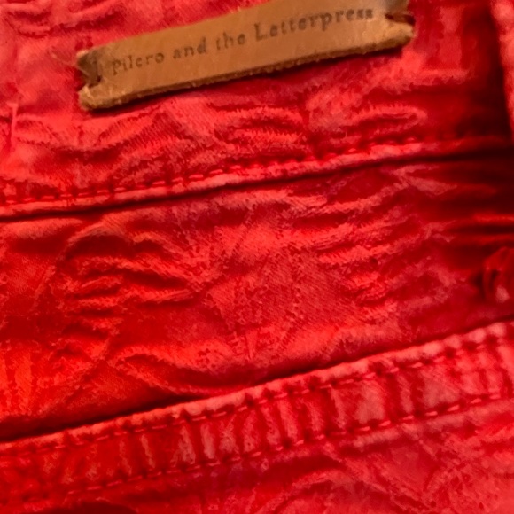 Pilcro & The Letterpress from Anthropologie Red Floral High Rise Skinny Jean- 30 - Picture 12 of 14